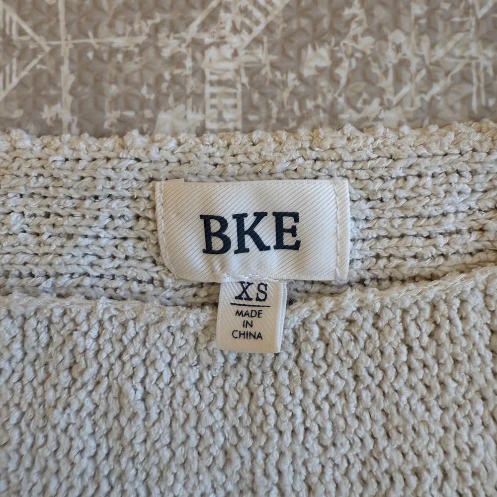 BKE Striped Knit Sweater Women's XS Boat Neck Bell Sleeve Lightly Textured - Picture 4 of 6